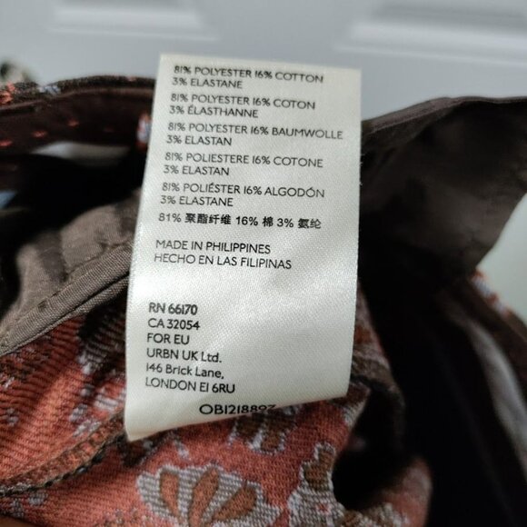 Anthropologie Slim Fit Pasley Floral Prairie Print Boho Festival Trouser 2 - Picture 5 of 12